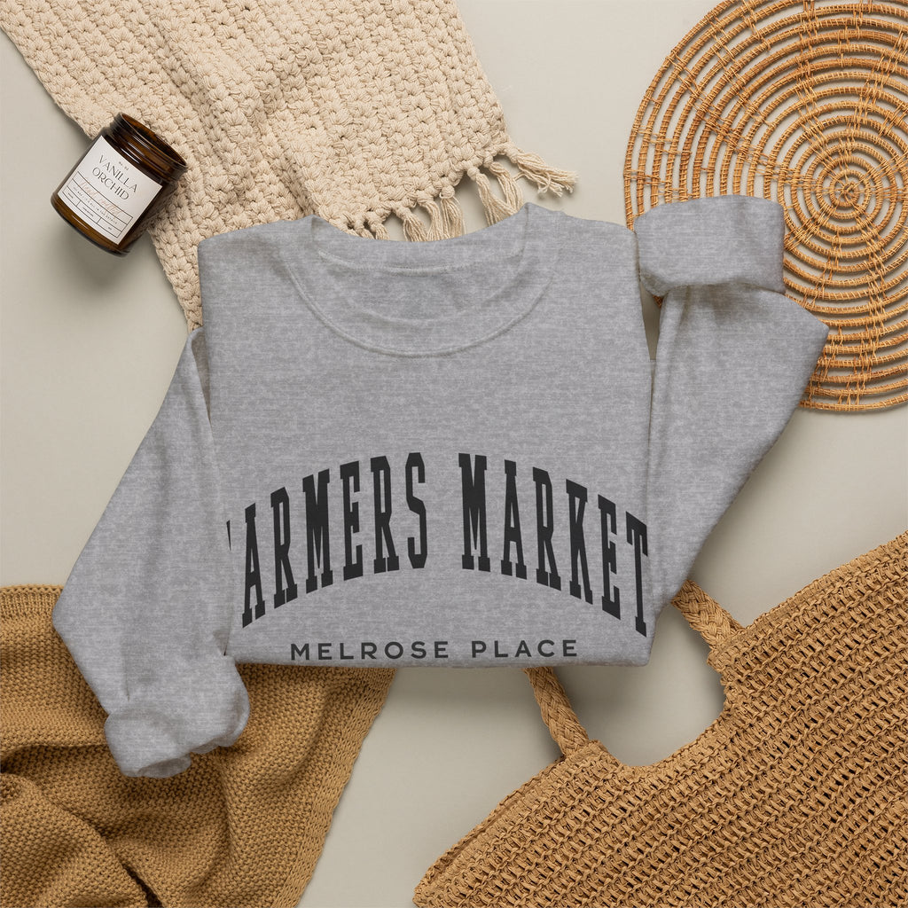 Melrose Place Farmers Market Collegiate Crewneck (Small City Text)