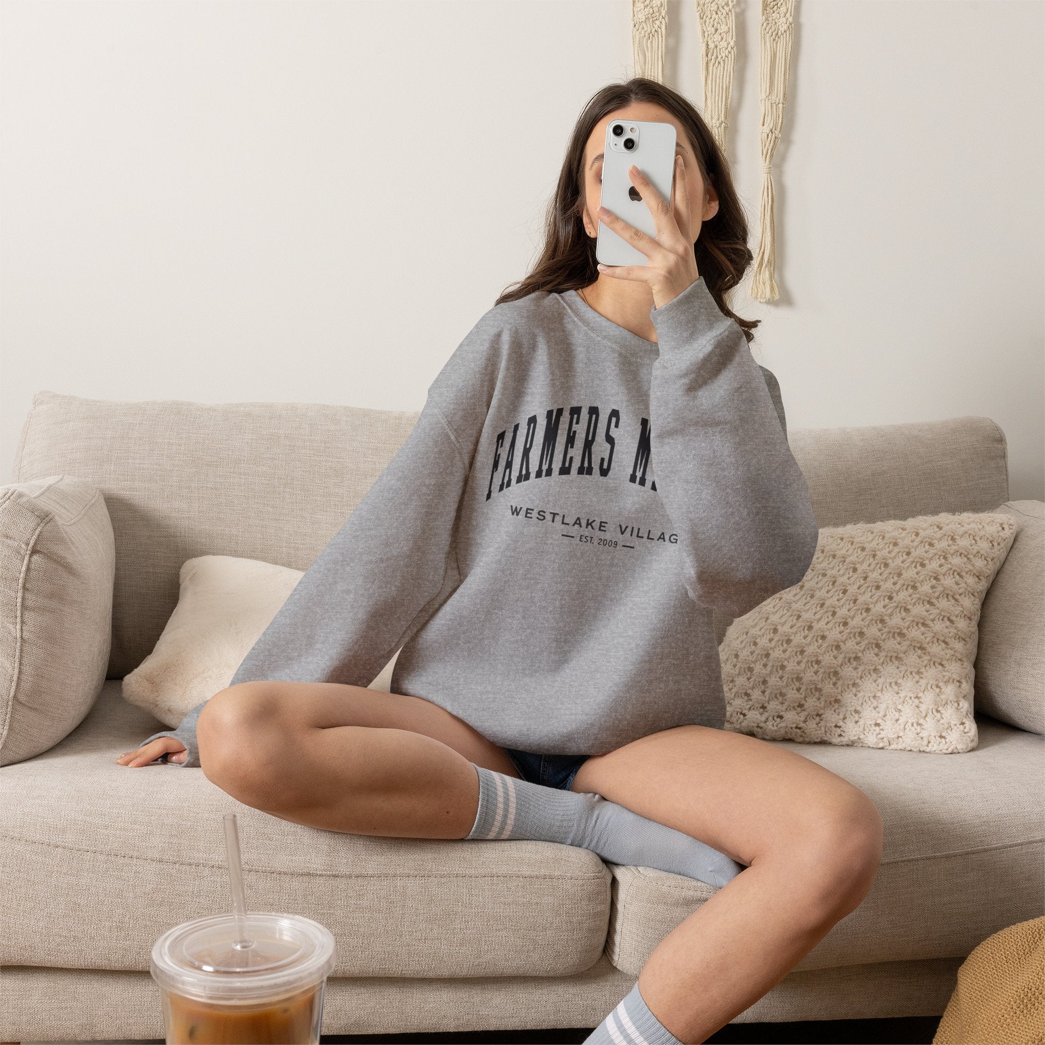 Westlake Village Farmers Market Collegiate Crewneck (Small City Text)