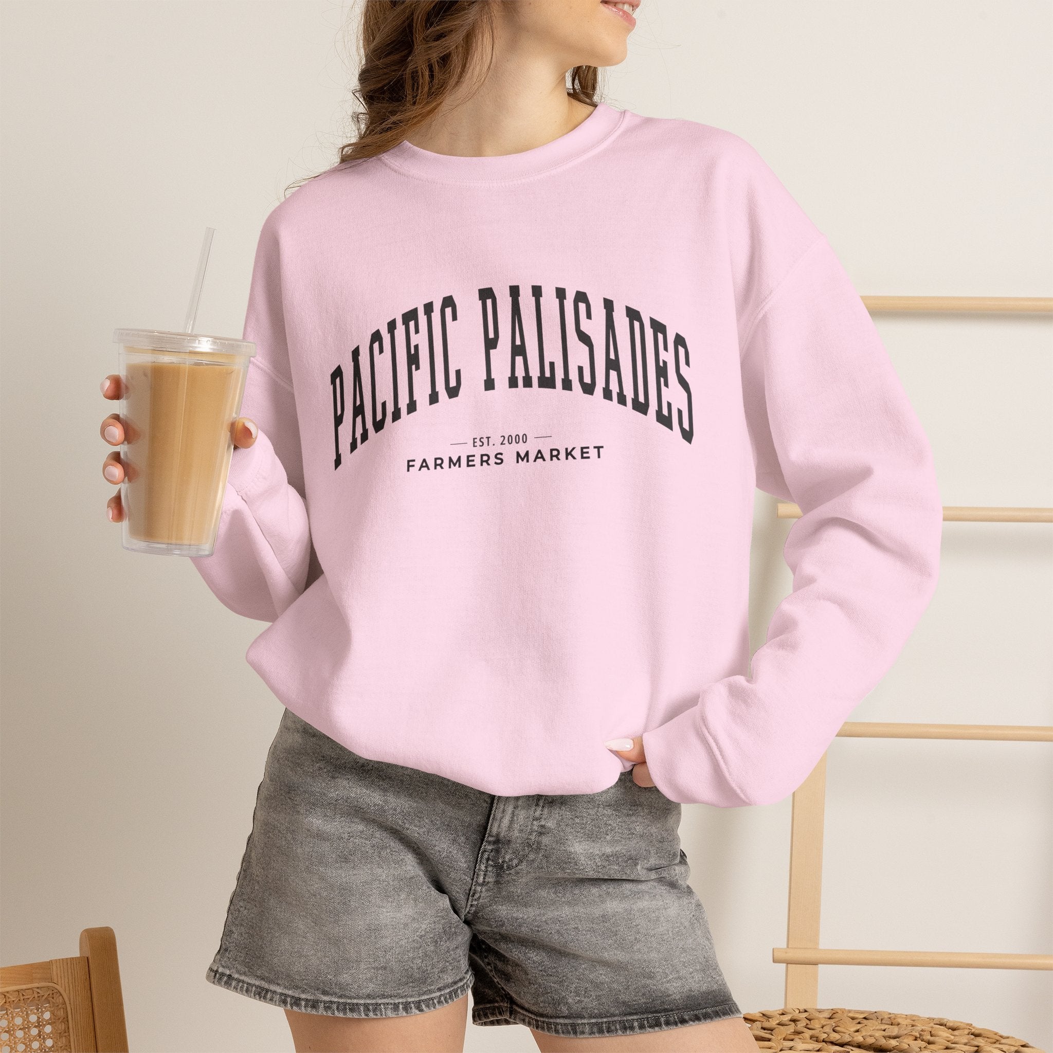 Pacific Palisades Farmers Market Collegiate Crewneck (Large City Text)