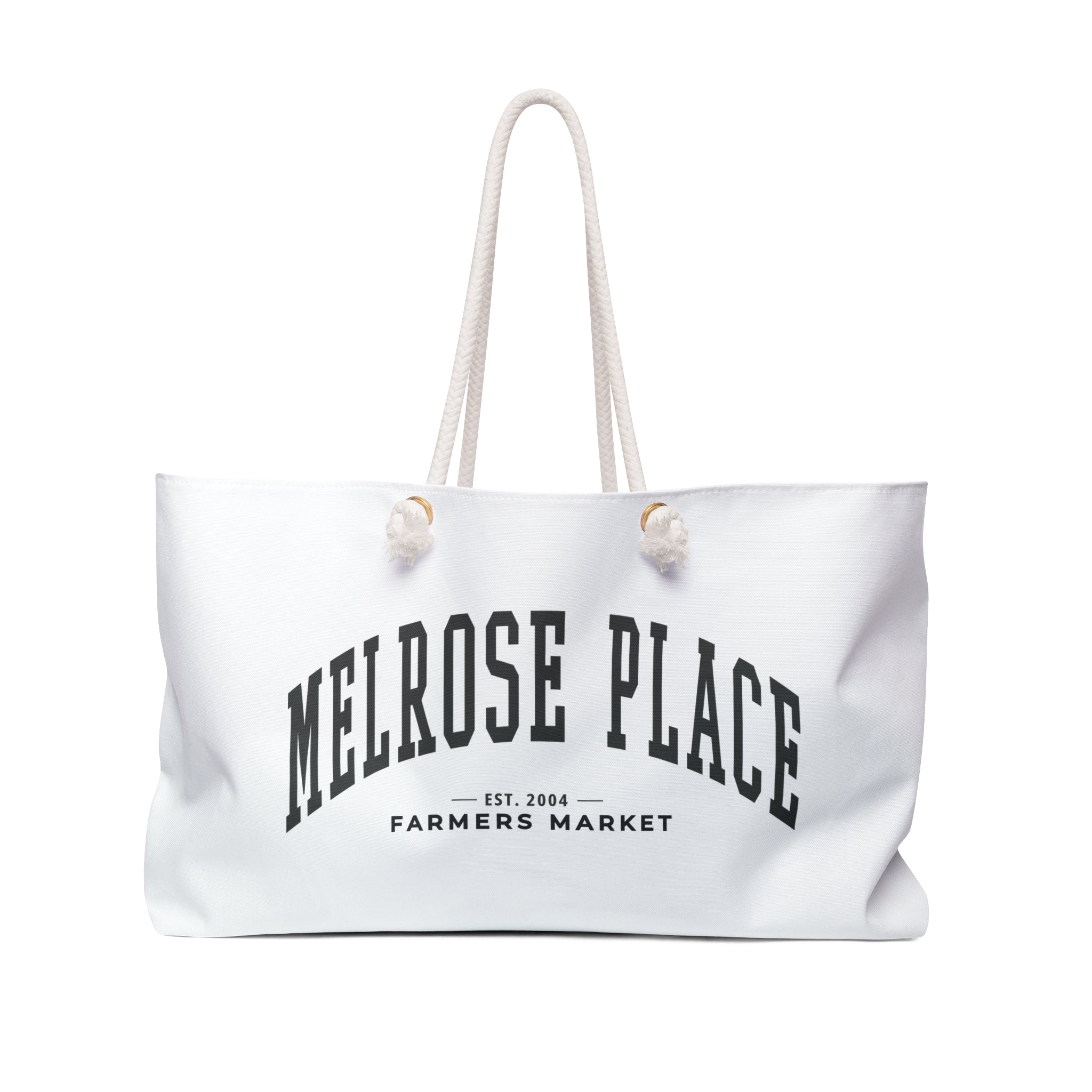 Melrose Place Market Weekender Rope Tote (Large City Text)