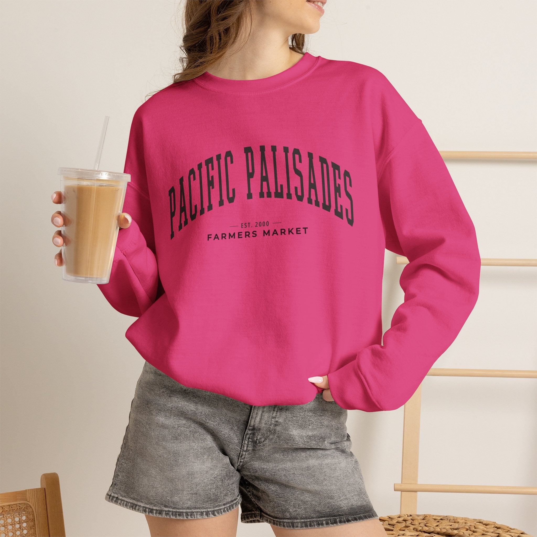 Pacific Palisades Farmers Market Collegiate Crewneck (Large City Text)