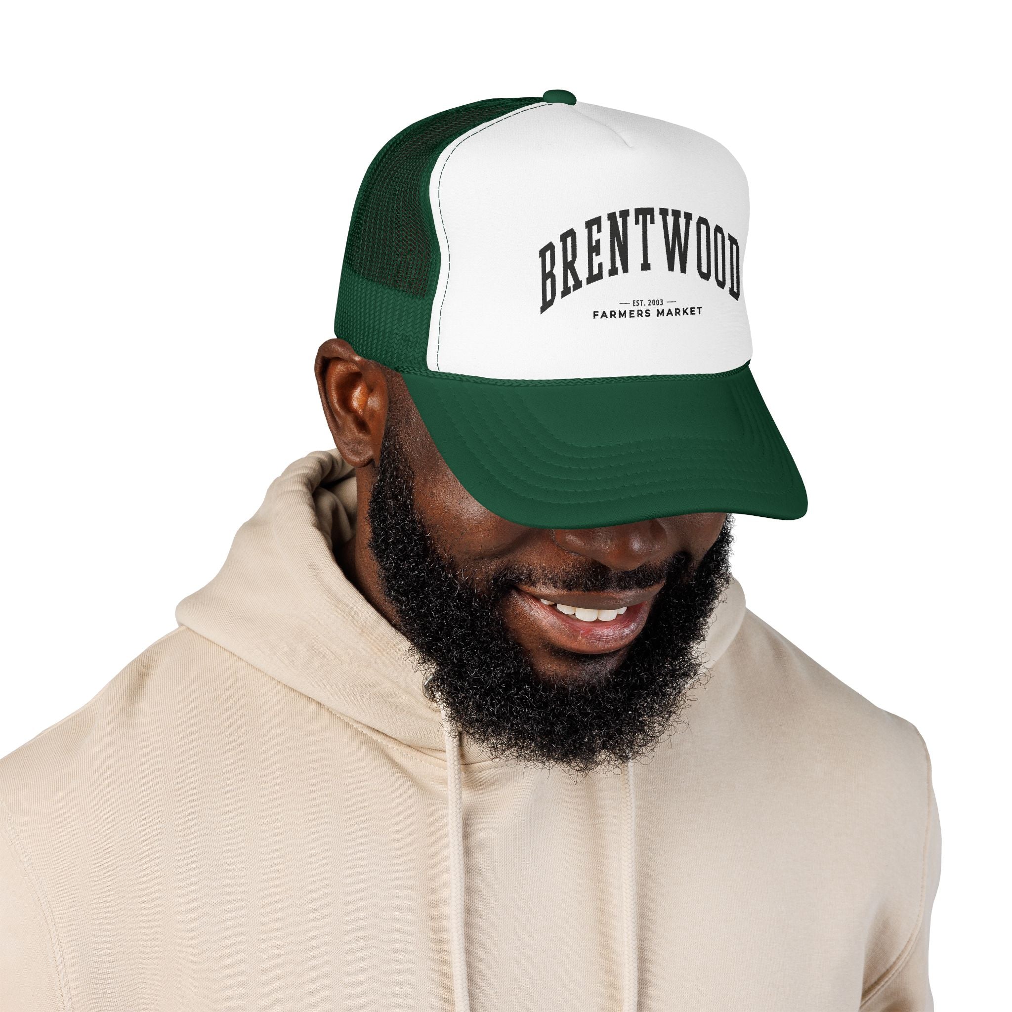 Brentwood Farmers Market Trucker Hat (Large City Text)