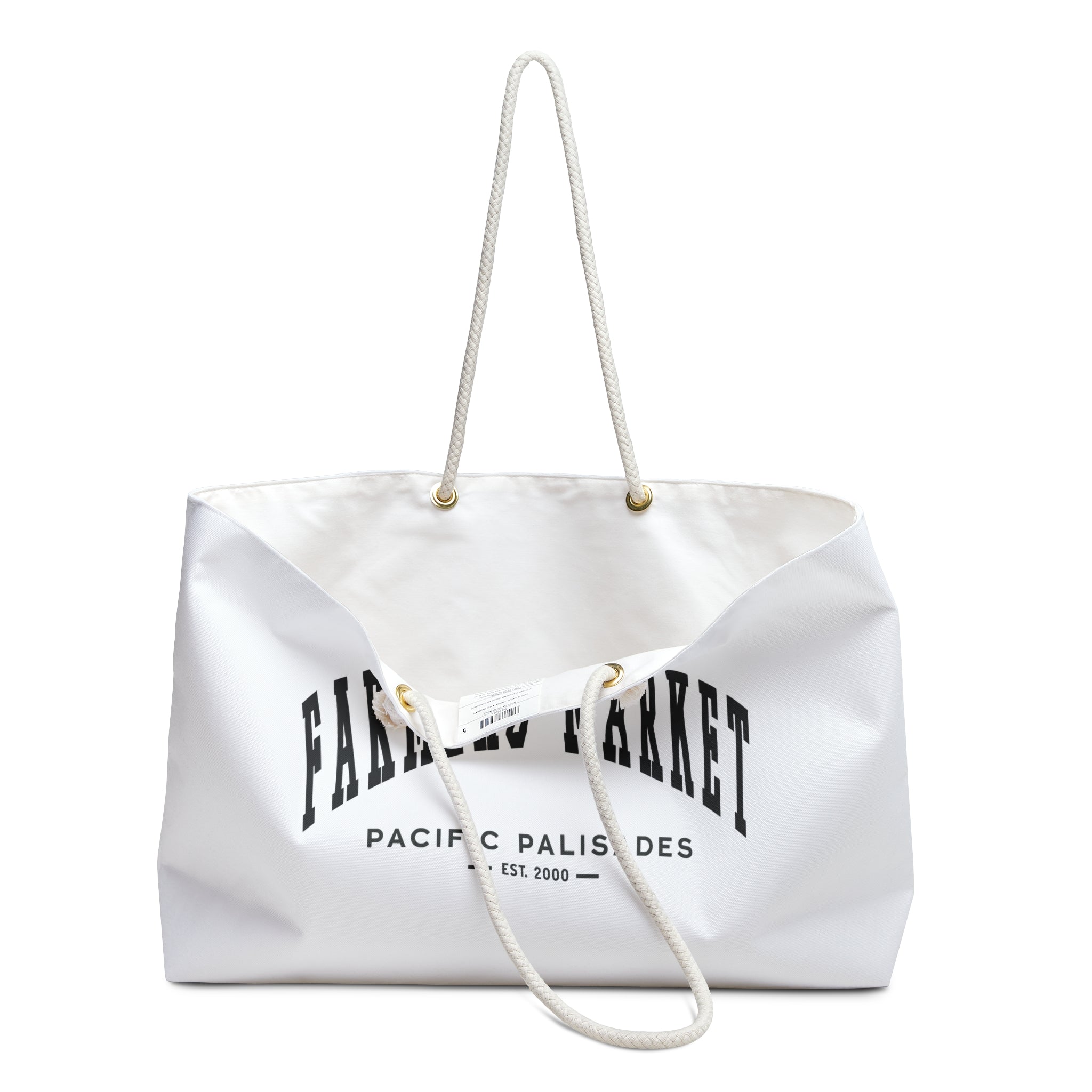 Pacific Palisades Market Weekender Rope Tote (Small City Text)