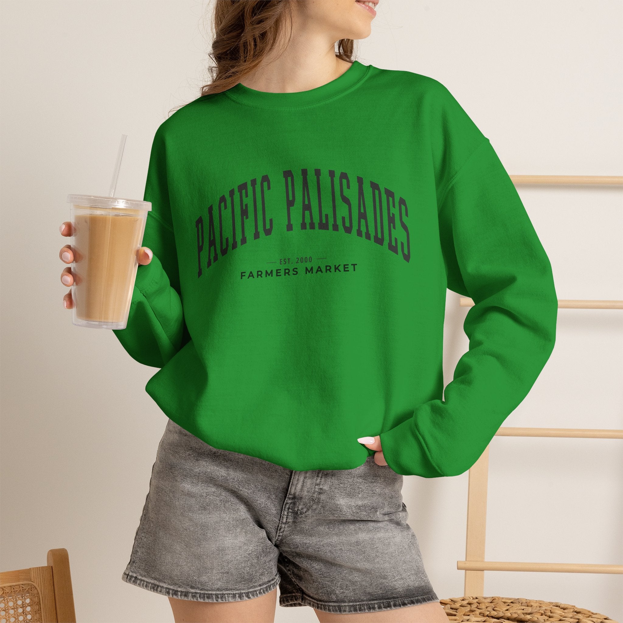 Pacific Palisades Farmers Market Collegiate Crewneck (Large City Text)