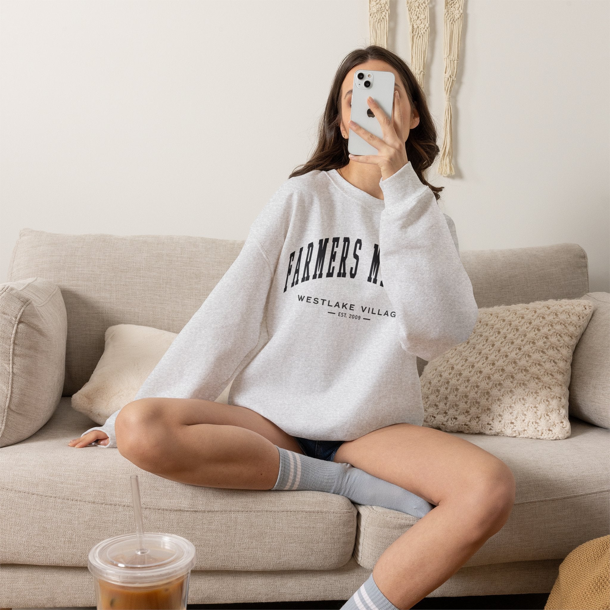 Westlake Village Farmers Market Collegiate Crewneck (Small City Text)