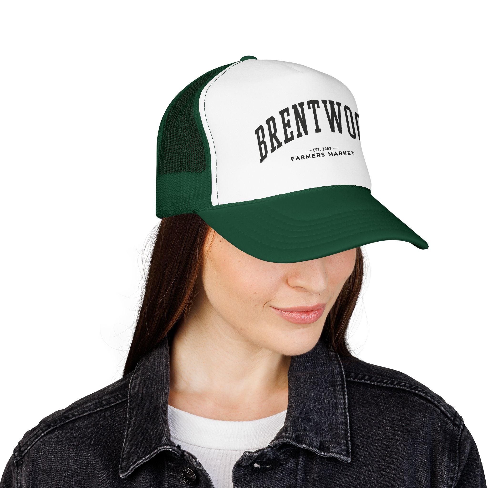 Brentwood Farmers Market Trucker Hat (Large City Text)