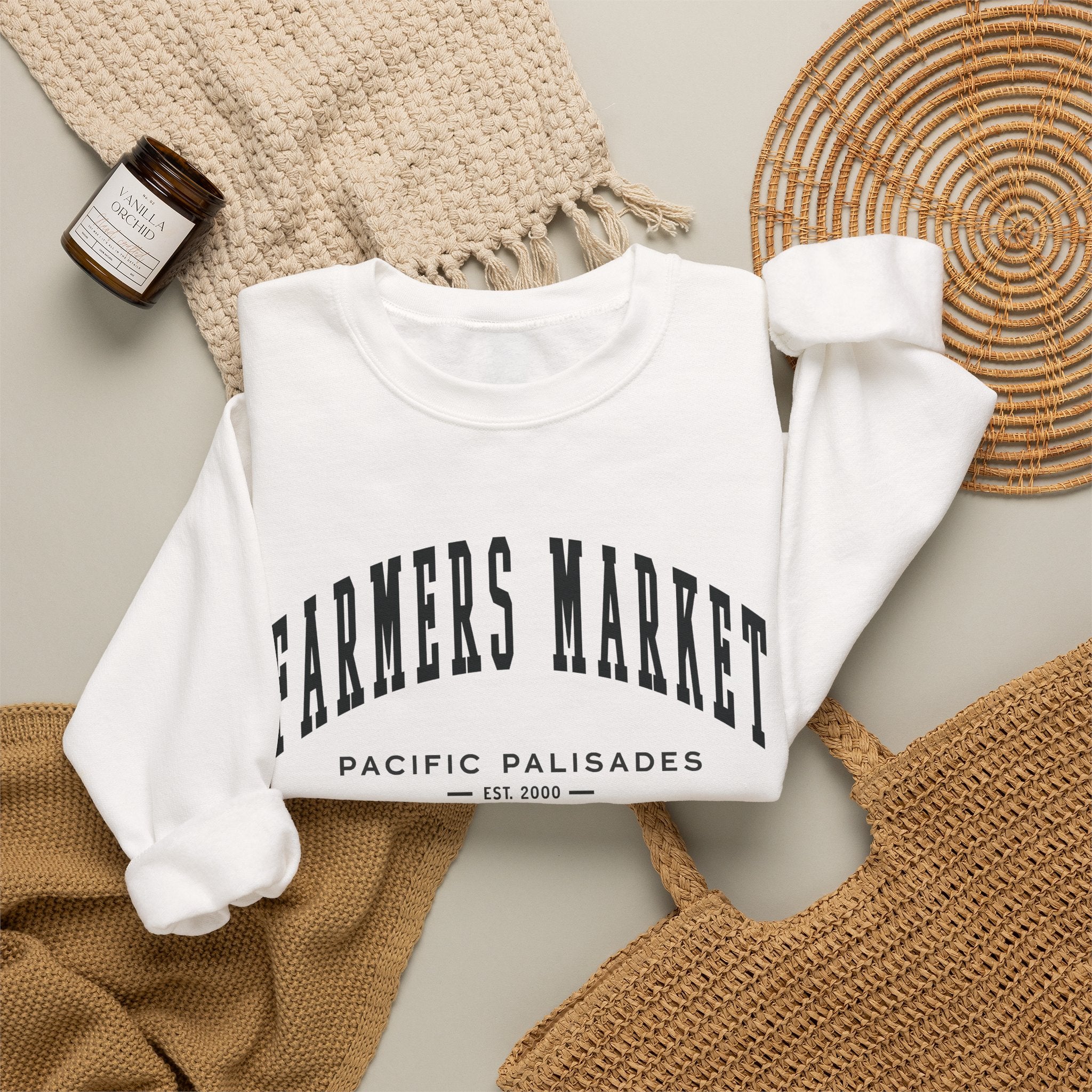 Pacific Palisades Farmers Market Collegiate Sweatshirt (Small City Text)