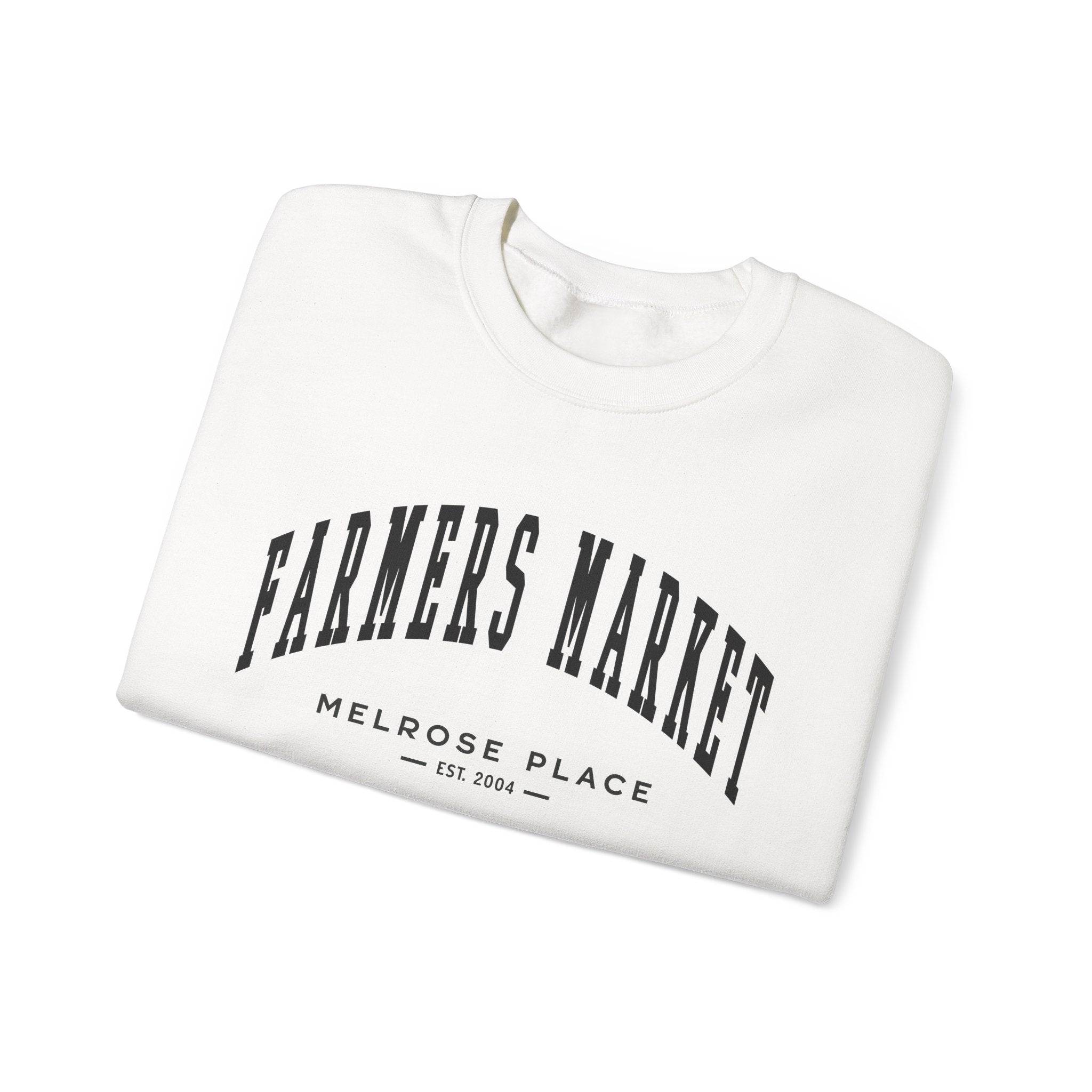 Melrose Place Farmers Market Collegiate Crewneck (Small City Text)