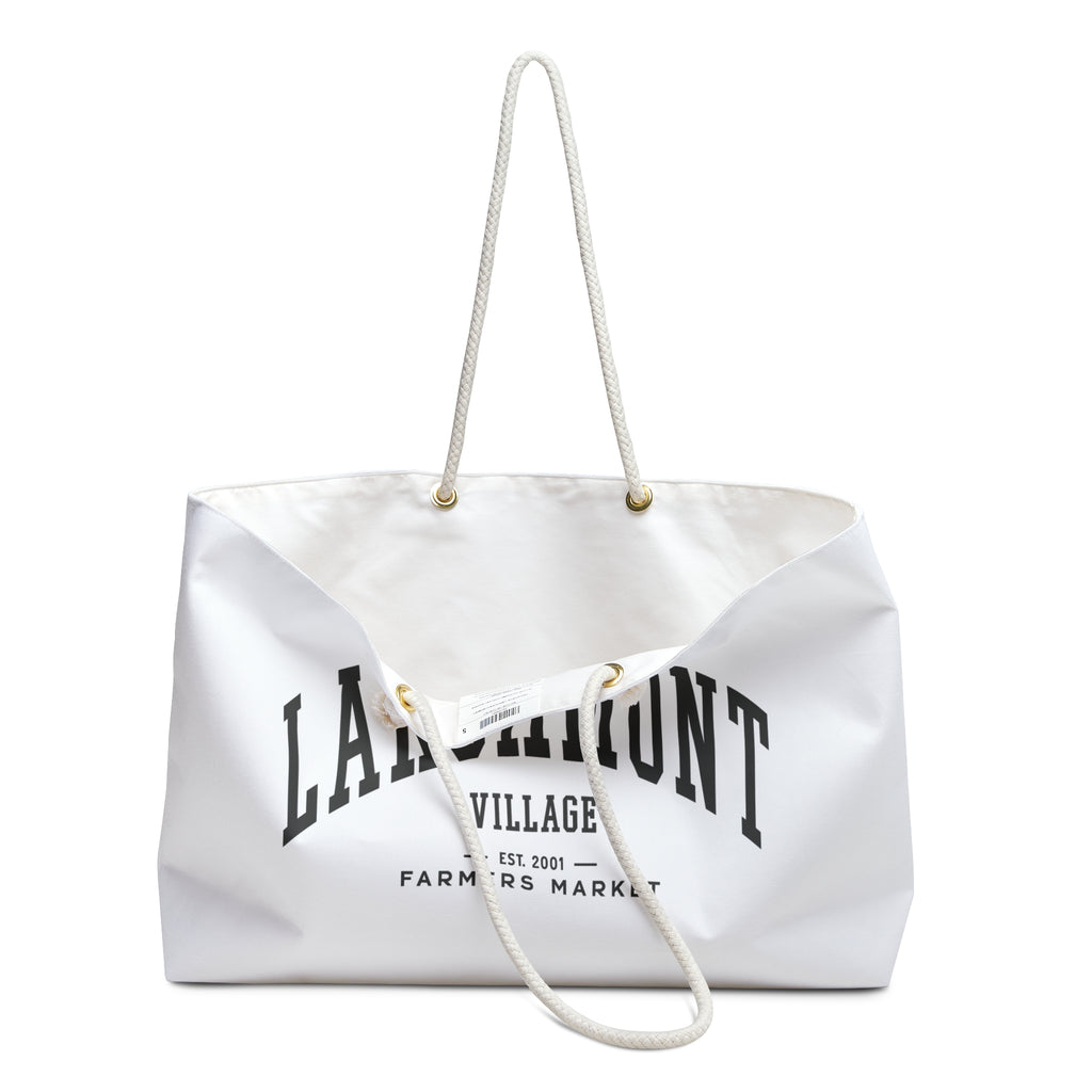 Larchmont Village Market Weekender Rope Tote (Large City Text)