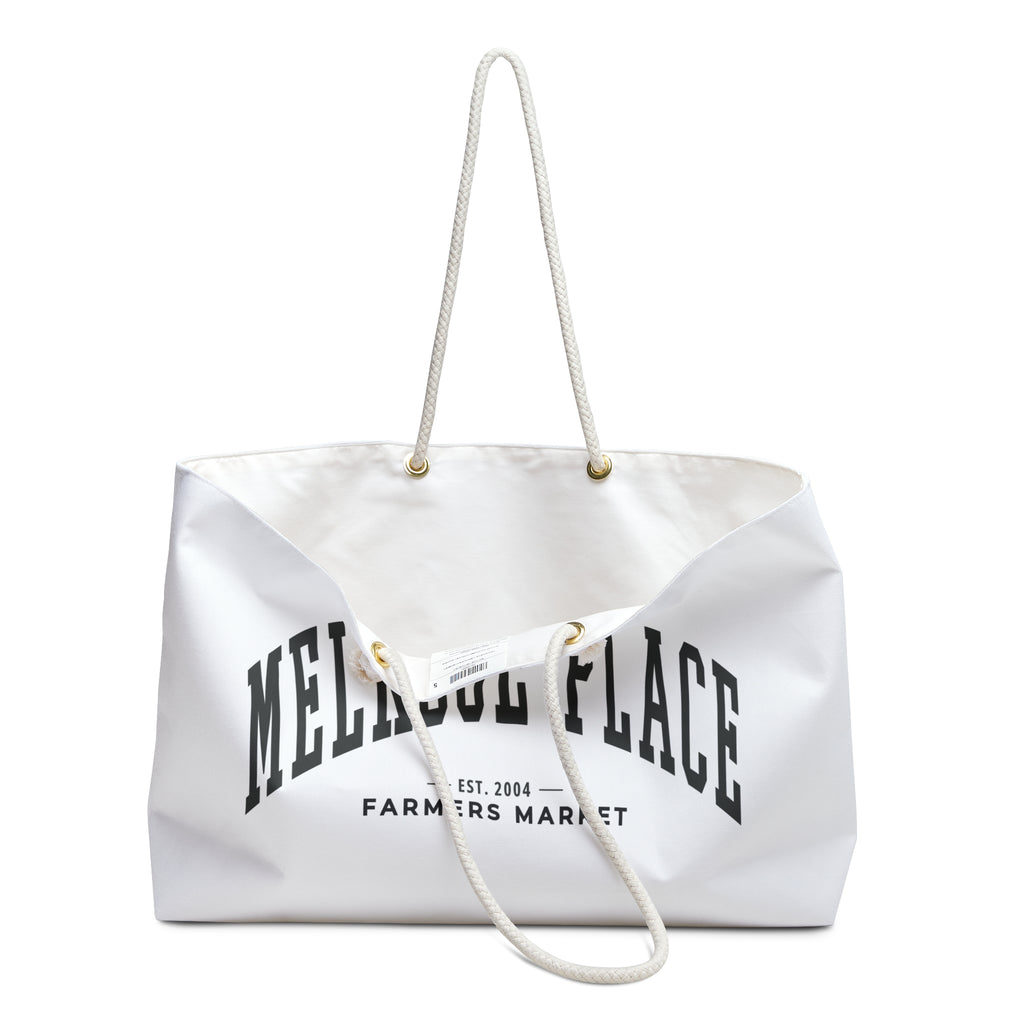 Melrose Place Market Weekender Rope Tote (Large City Text)