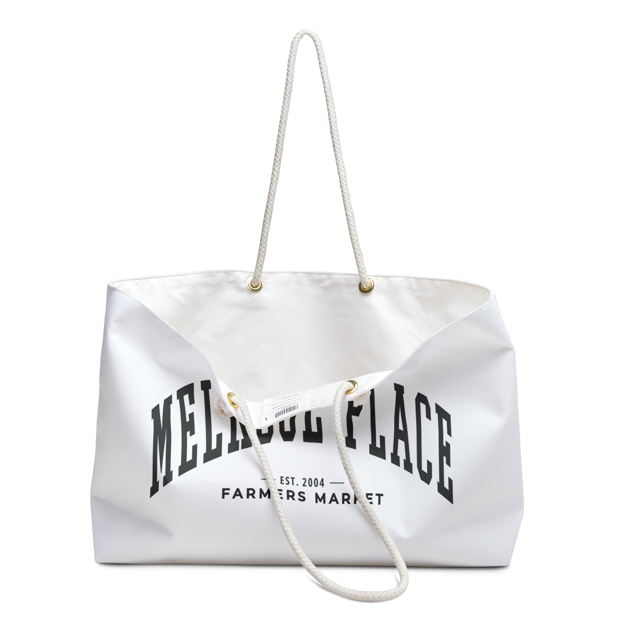Melrose Place Market Weekender Rope Tote (Large City Text)