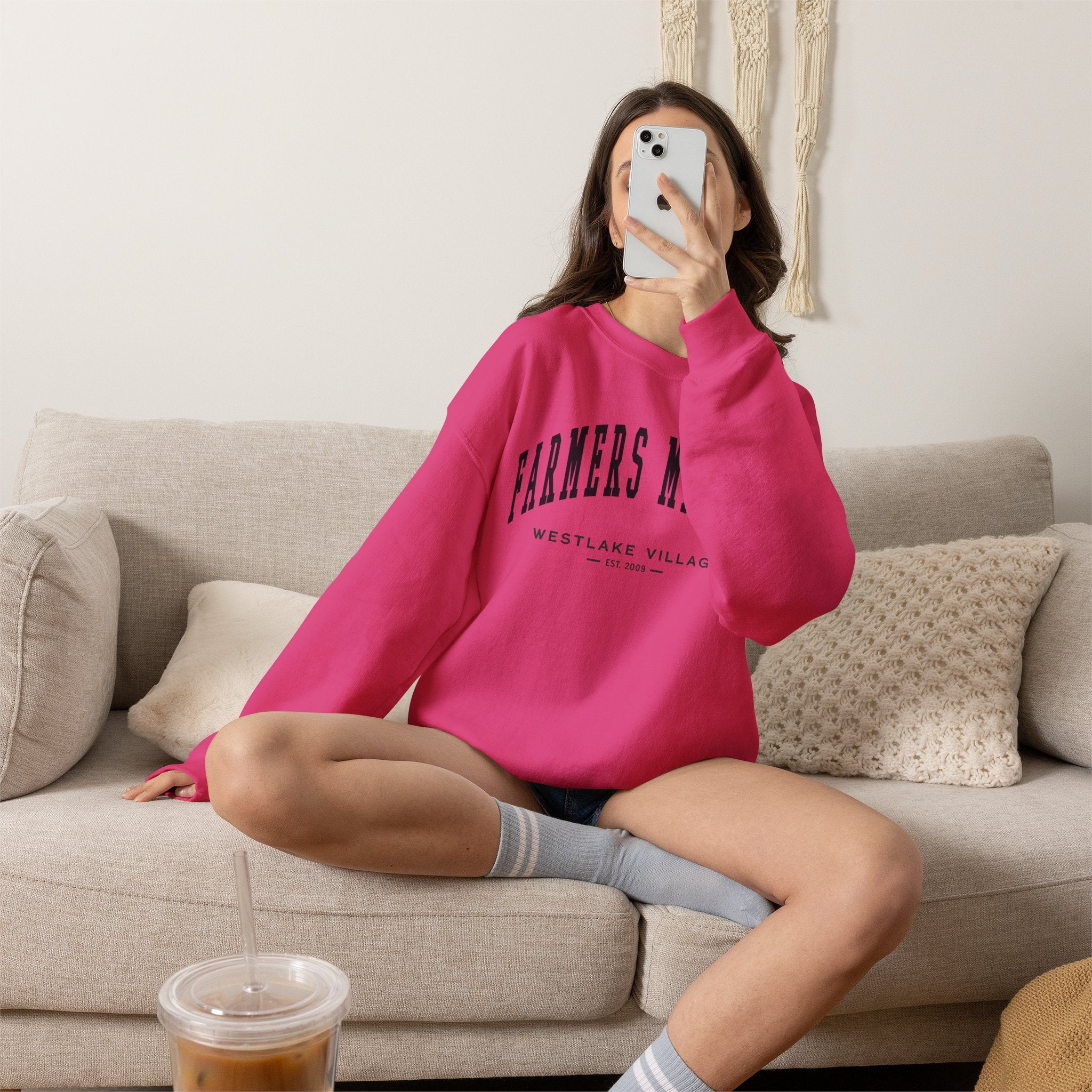Westlake Village Farmers Market Collegiate Crewneck (Small City Text)