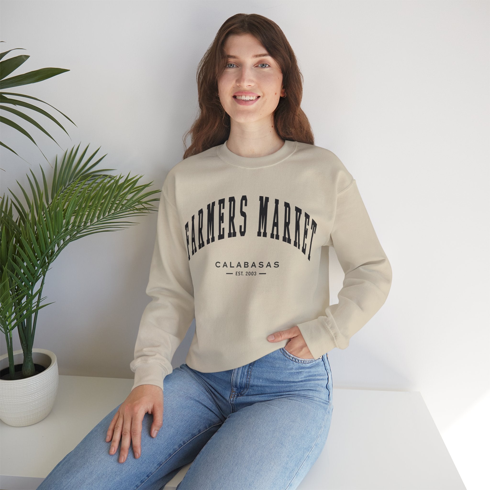 Calabasas Farmers Market Collegiate Crewneck (Small City Text)