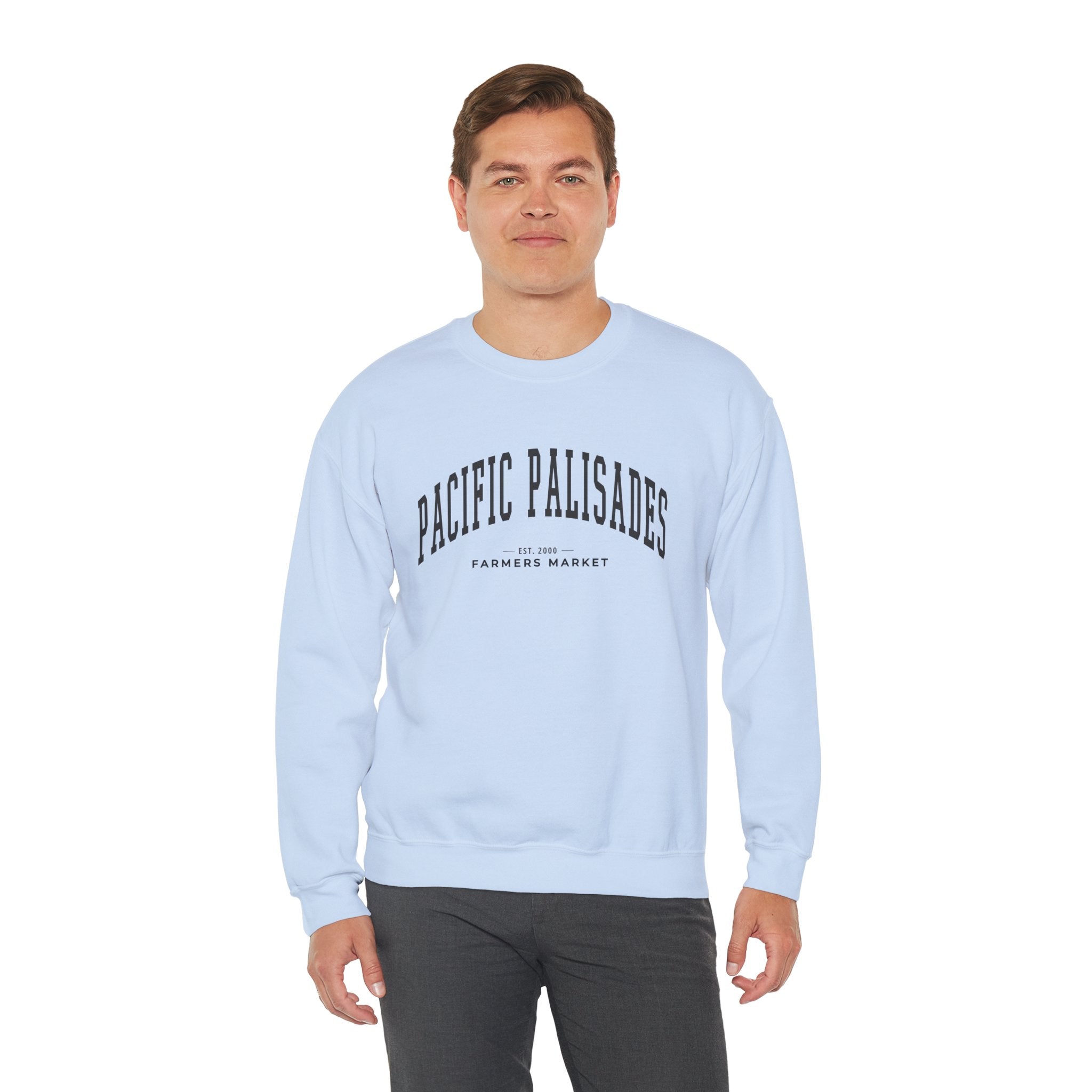 Pacific Palisades Farmers Market Collegiate Crewneck (Large City Text)