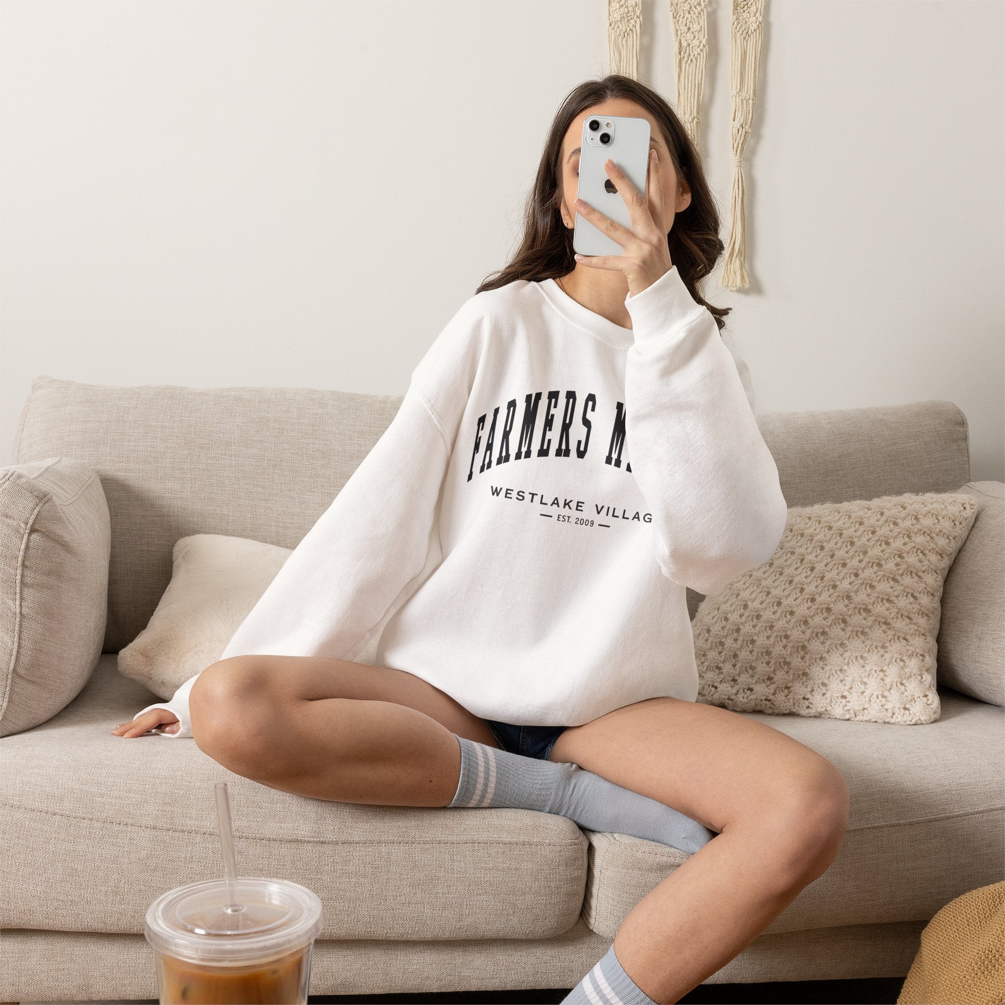 Westlake Village Farmers Market Collegiate Crewneck (Small City Text)