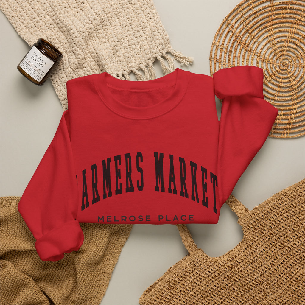 Melrose Place Farmers Market Collegiate Crewneck (Small City Text)