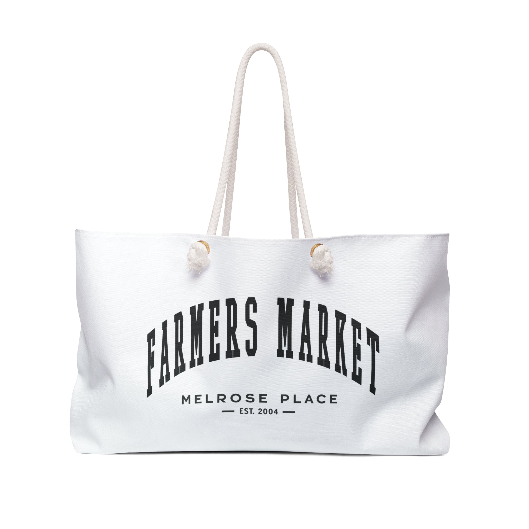 Melrose Place Farmers Market Weekender Rope Tote (Small City Text)