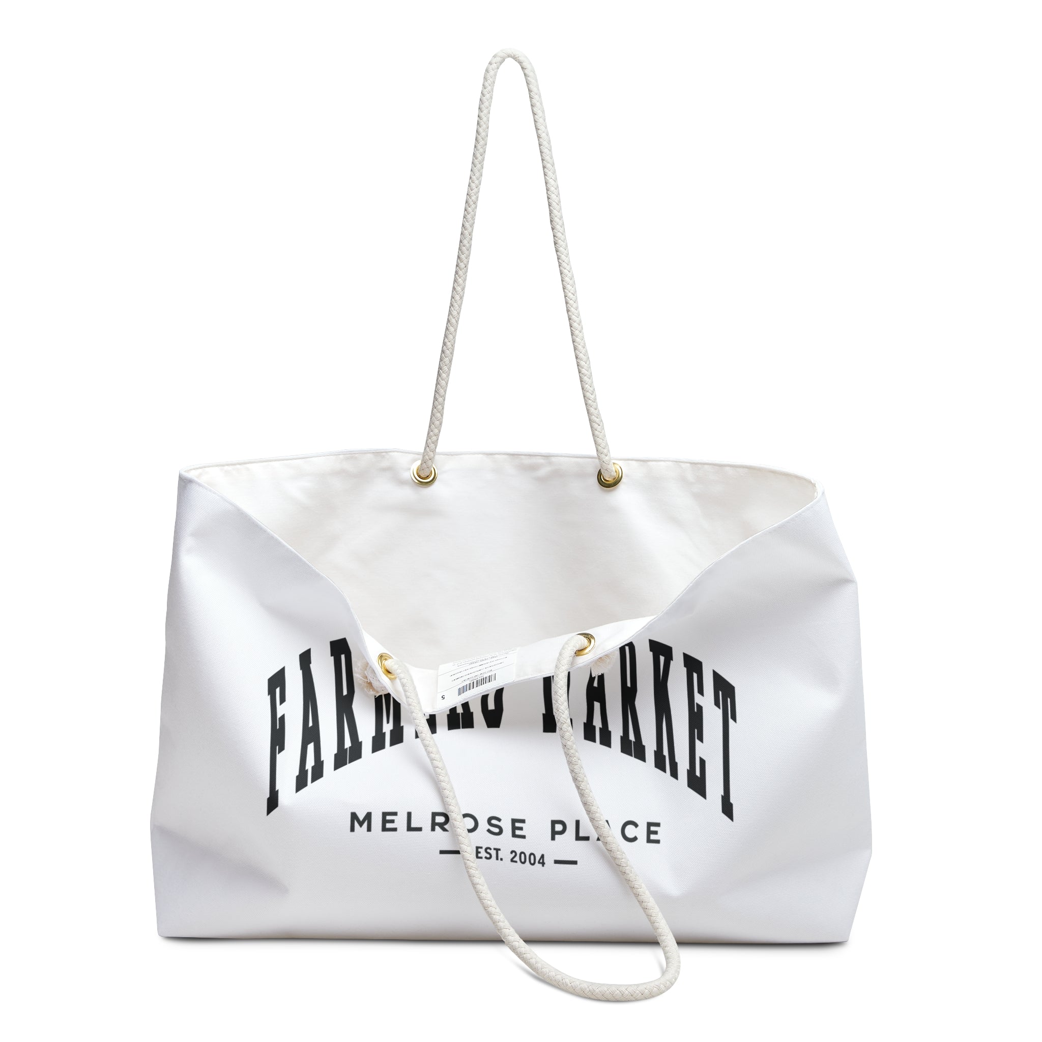 Melrose Place Farmers Market Weekender Rope Tote (Small City Text)