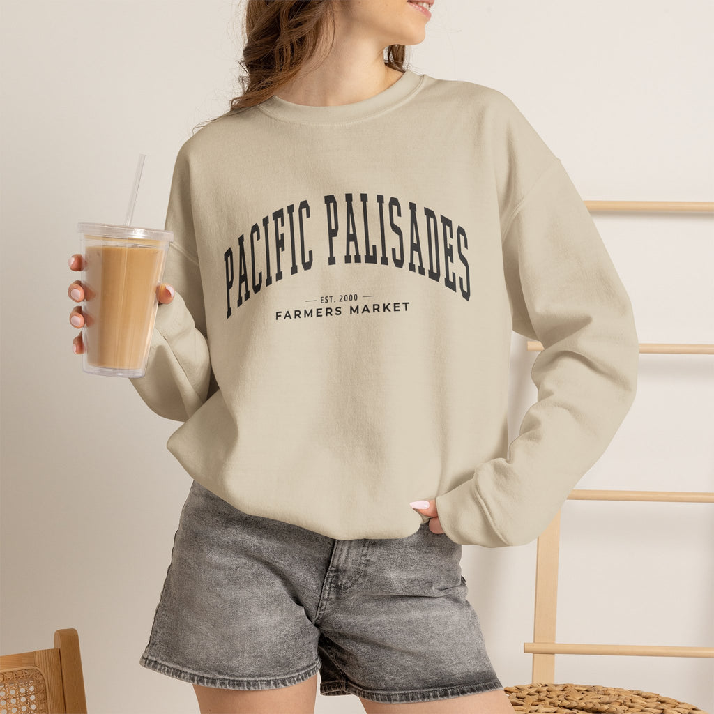 Pacific Palisades Farmers Market Collegiate Crewneck (Large City Text)