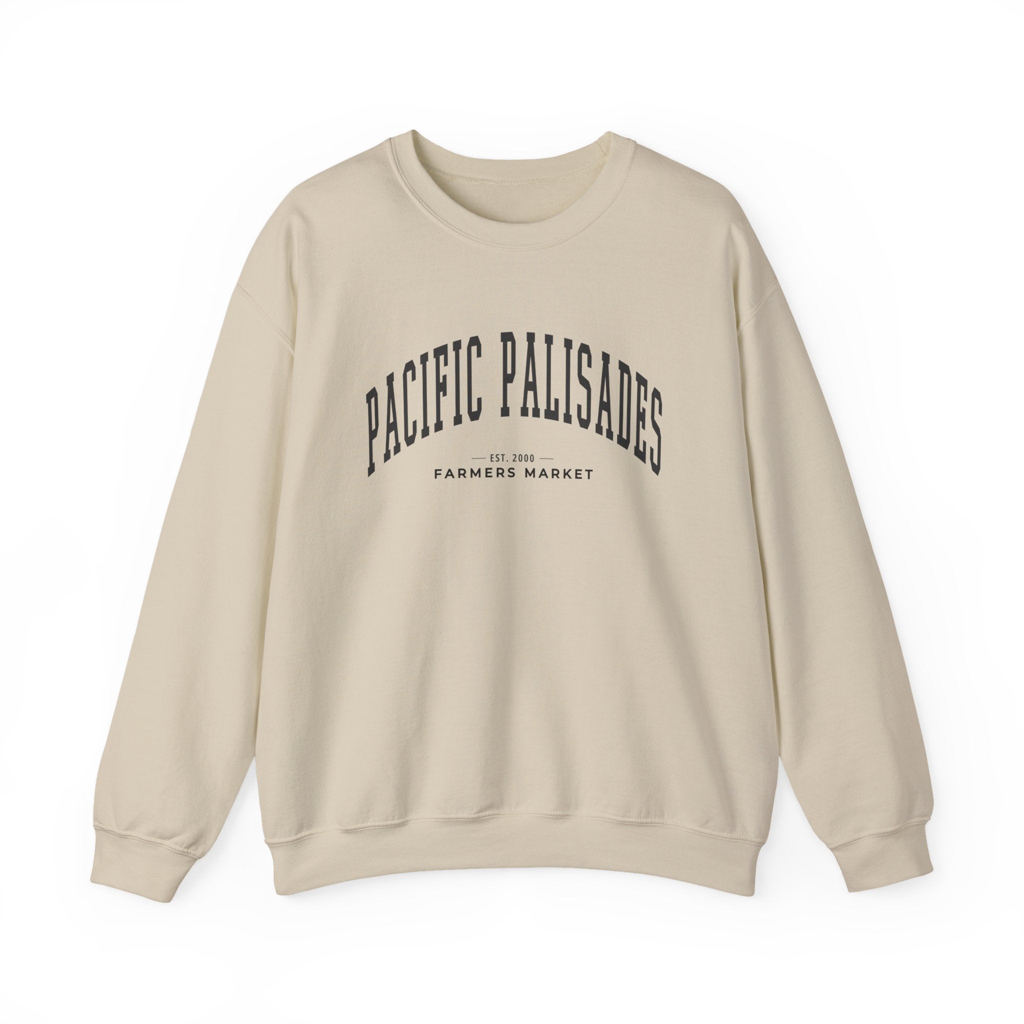 Pacific Palisades Farmers Market Collegiate Crewneck (Large City Text)