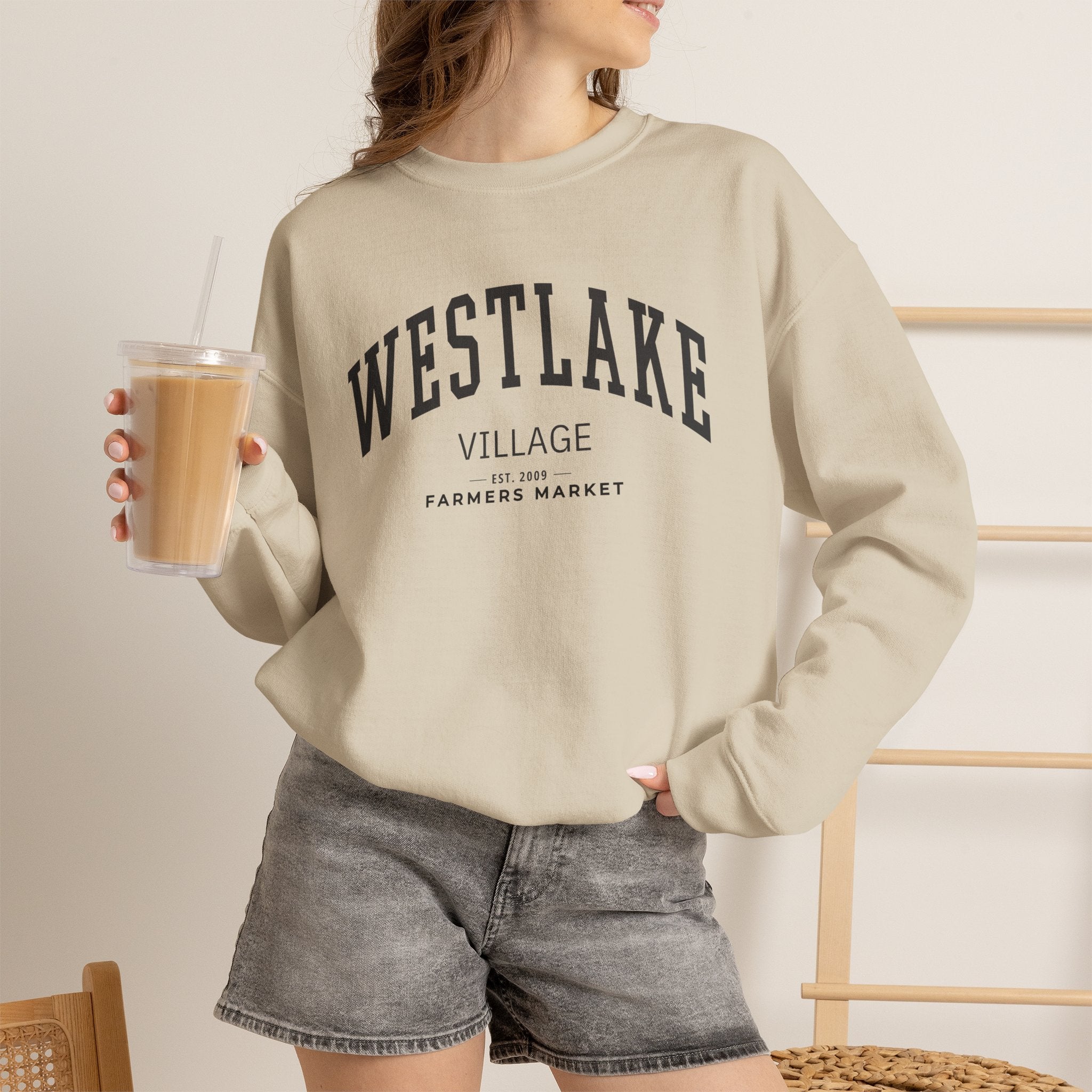 Westlake Village Farmers Market Collegiate Crewneck (Large City Text)