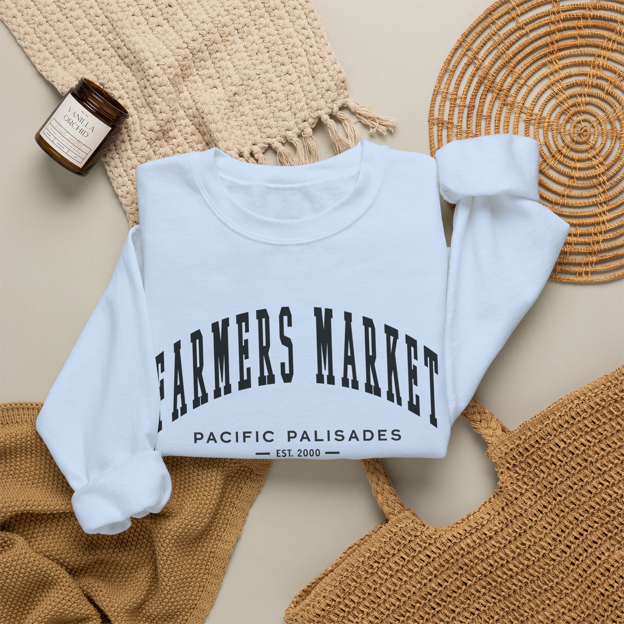 Pacific Palisades Farmers Market Collegiate Sweatshirt (Small City Text)