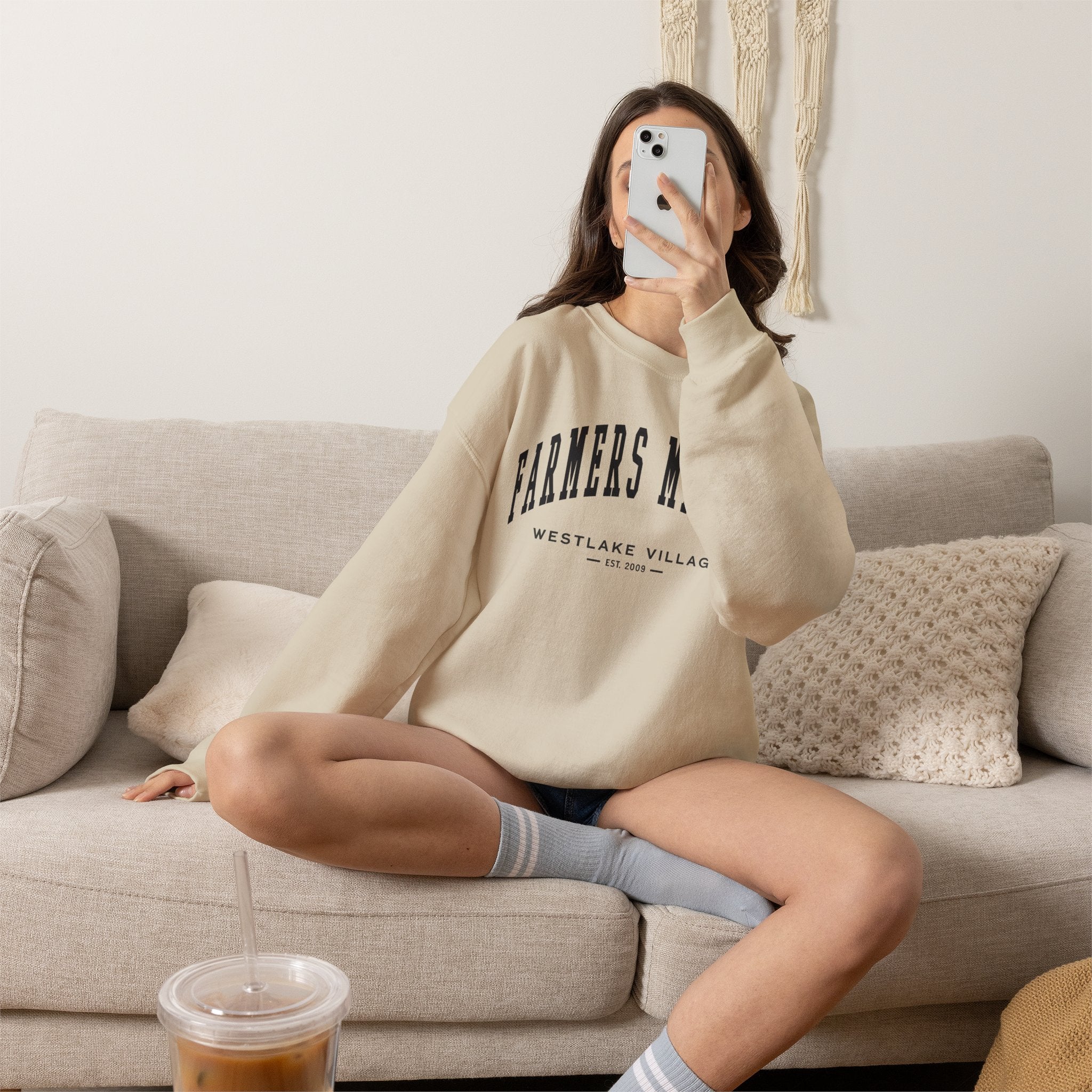 Westlake Village Farmers Market Collegiate Crewneck (Small City Text)