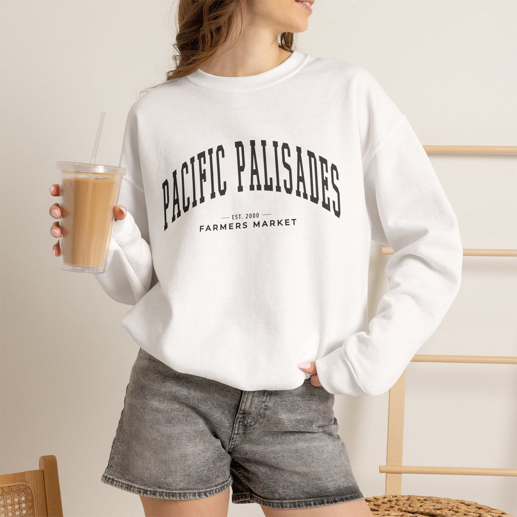 Pacific Palisades Farmers Market Collegiate Crewneck (Large City Text)